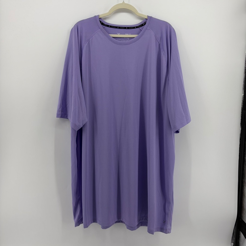 Xersion Mens 3XLT Purple Short Sleeve EverAir Train Performance Tee Raglan Shirt